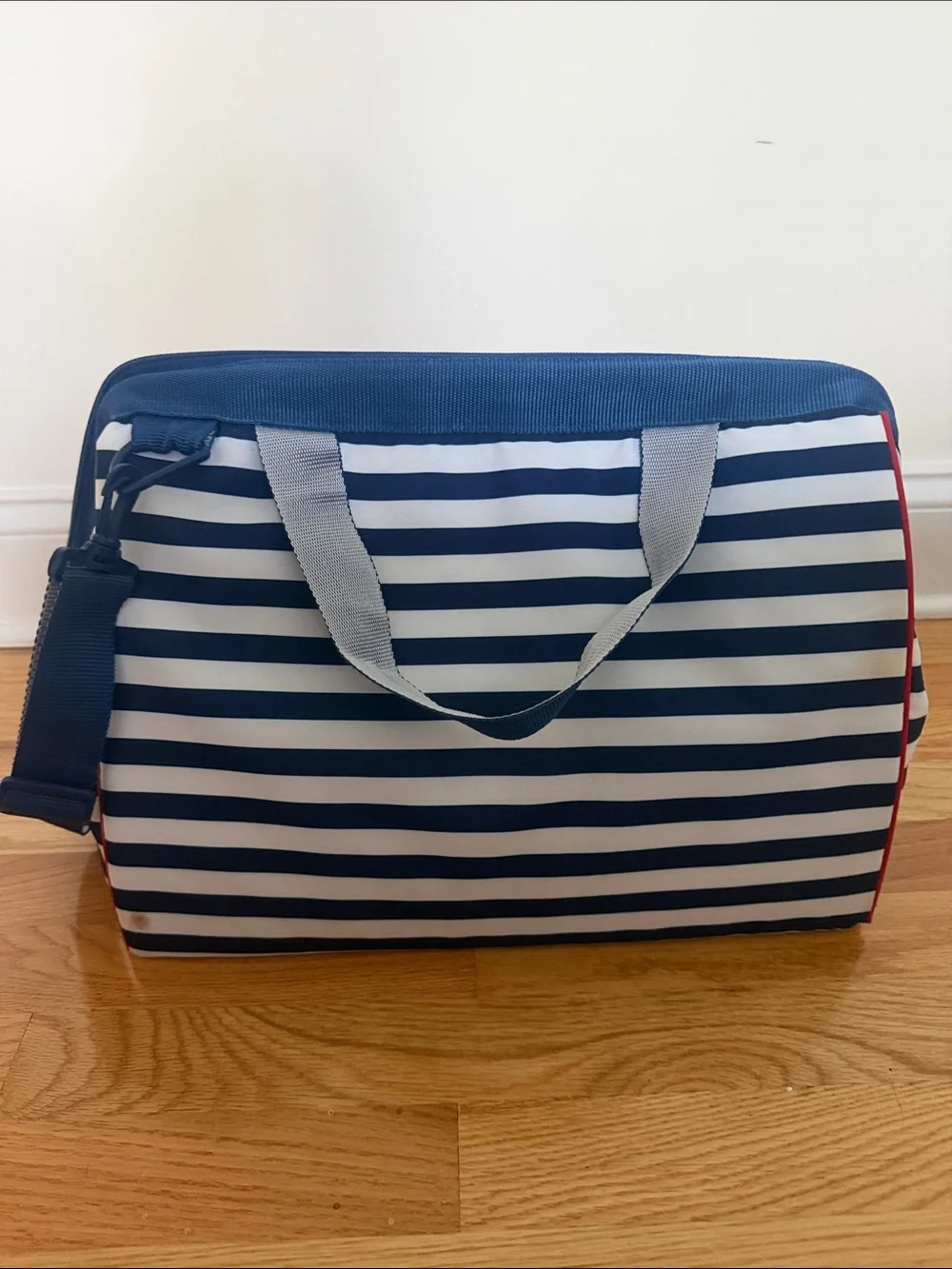 Arctic Zone 40 Can Picnic Cooler Insulated Tote Bag Navy Stripe